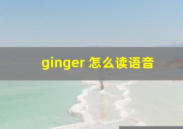 ginger 怎么读语音